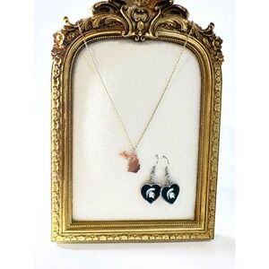 Michigan State University Spartans Earrings & State of Michigan Pendant Necklace